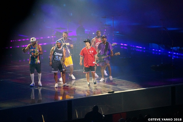 Bruno Mars with some of his band members.